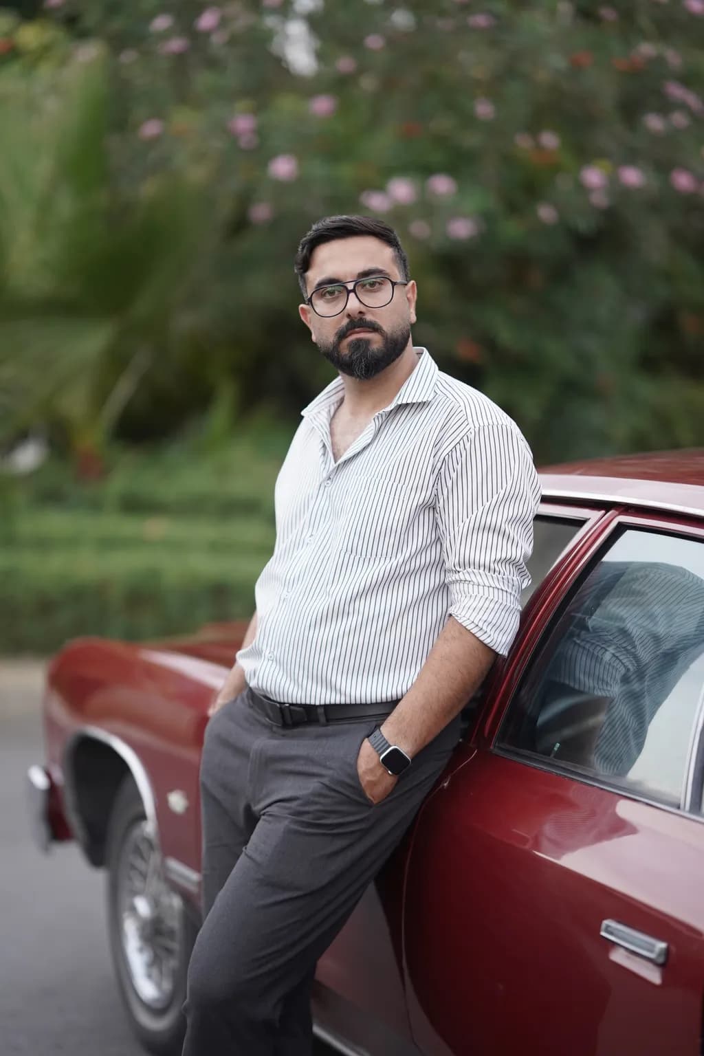 Man and Classic Car