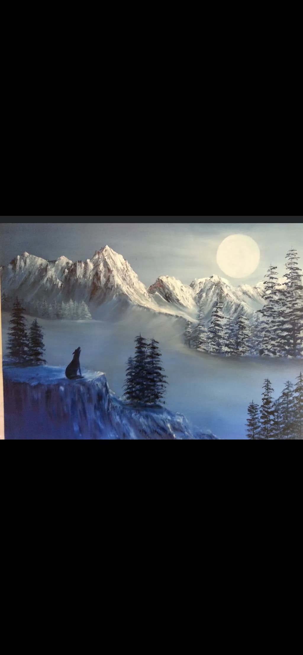 Winter Moon over Mountains