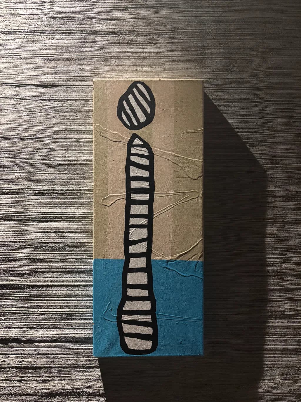 Striped Figure on Blue