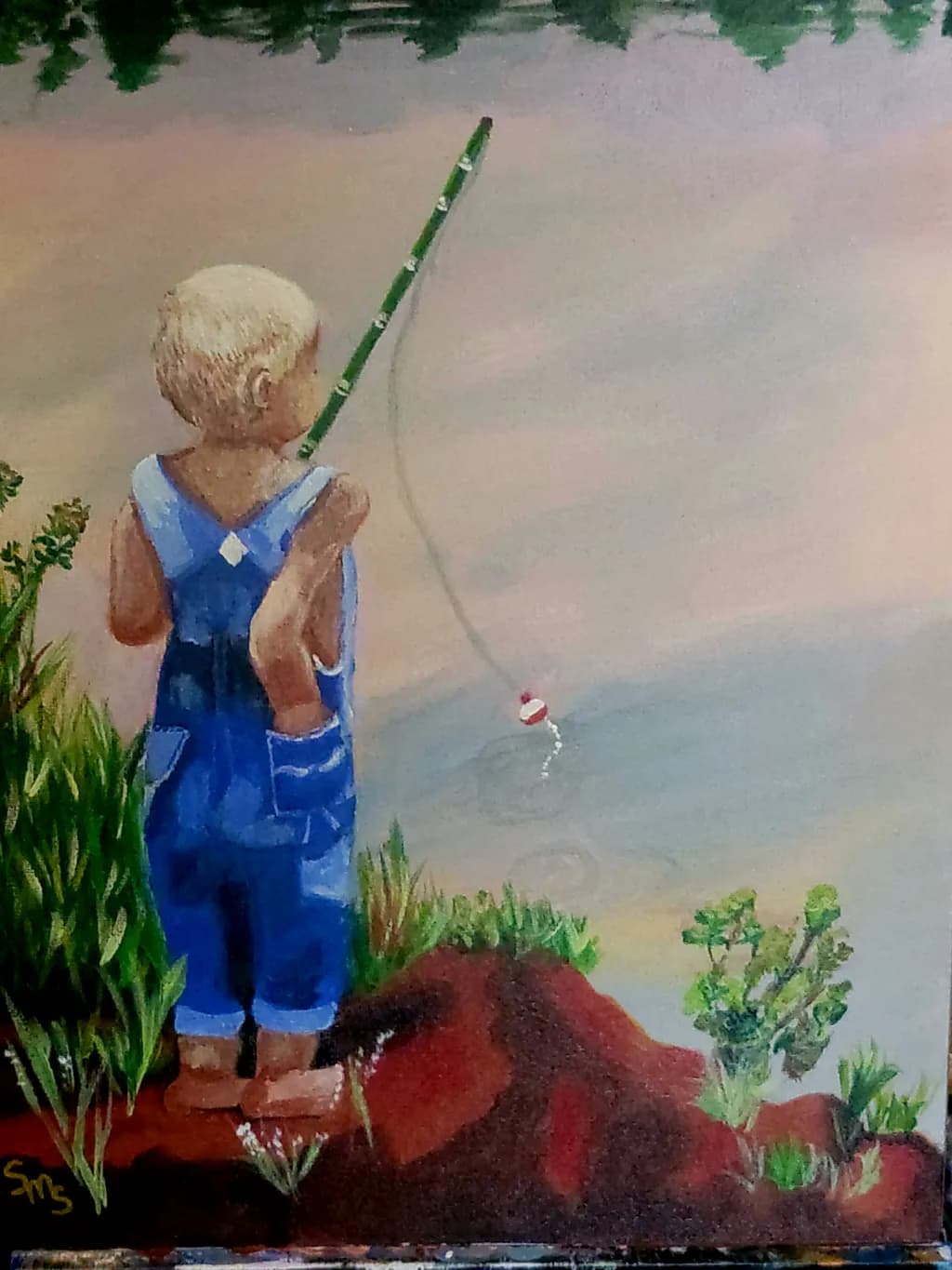 Boy Fishing by the Water