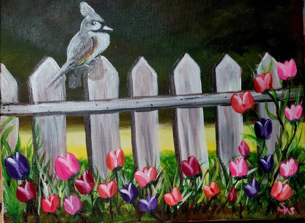 Bird on Garden Fence