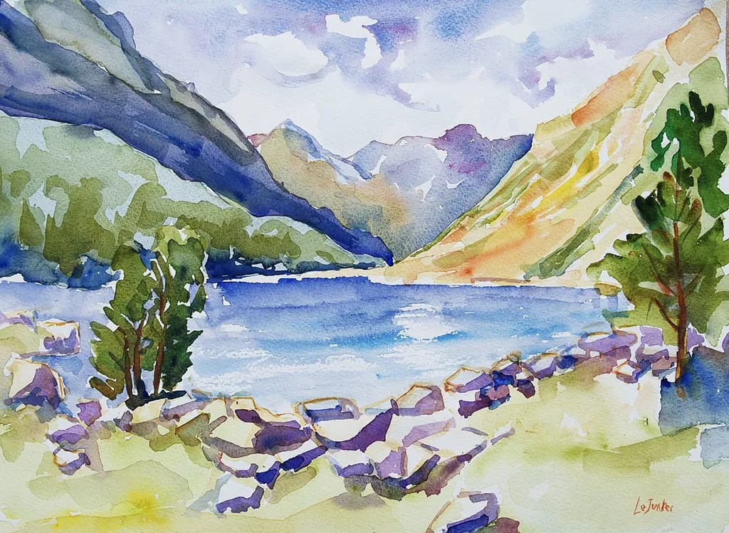 Lac de Gaube Aquarelle