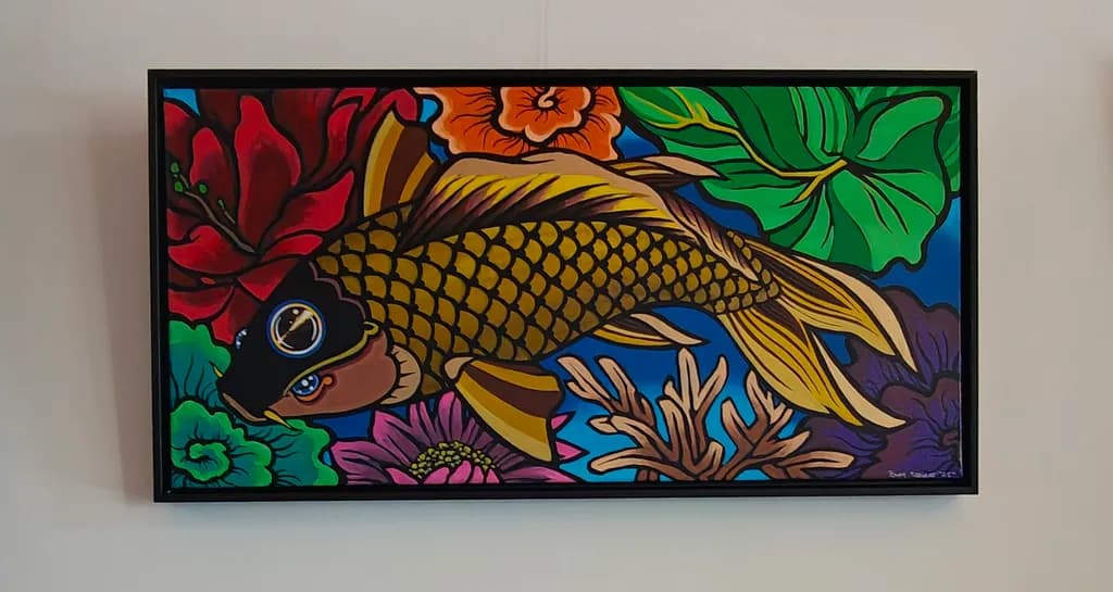 Koi and Flowers