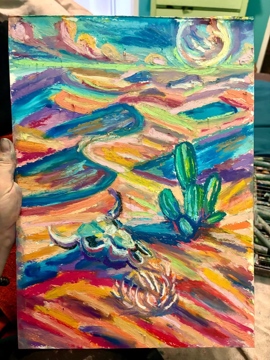 Desert Skull and Cactus