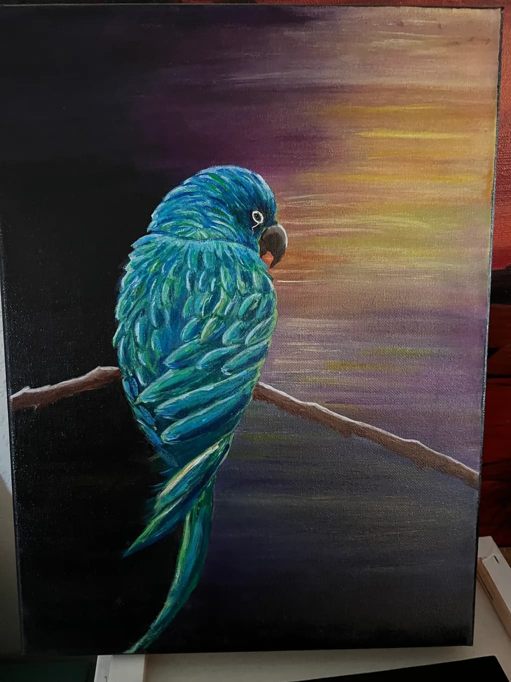 Blue Parrot at Dusk