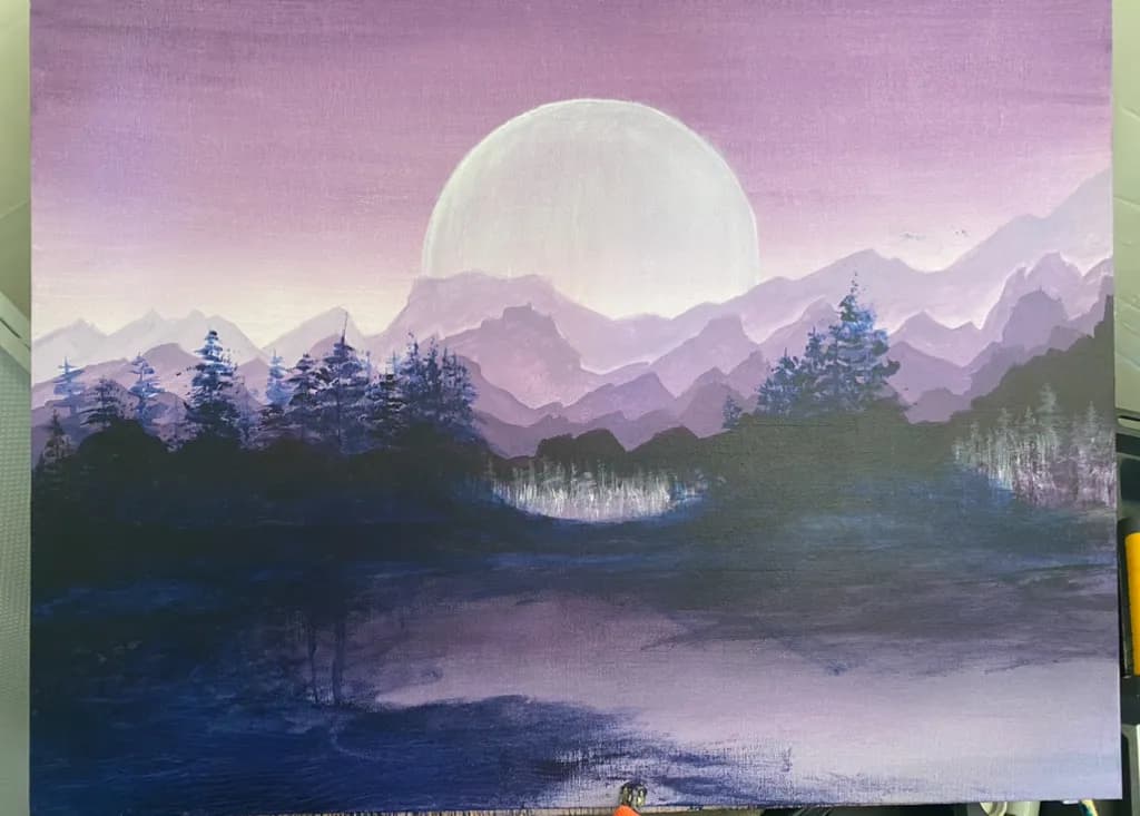 Moonlit Mountain Forest