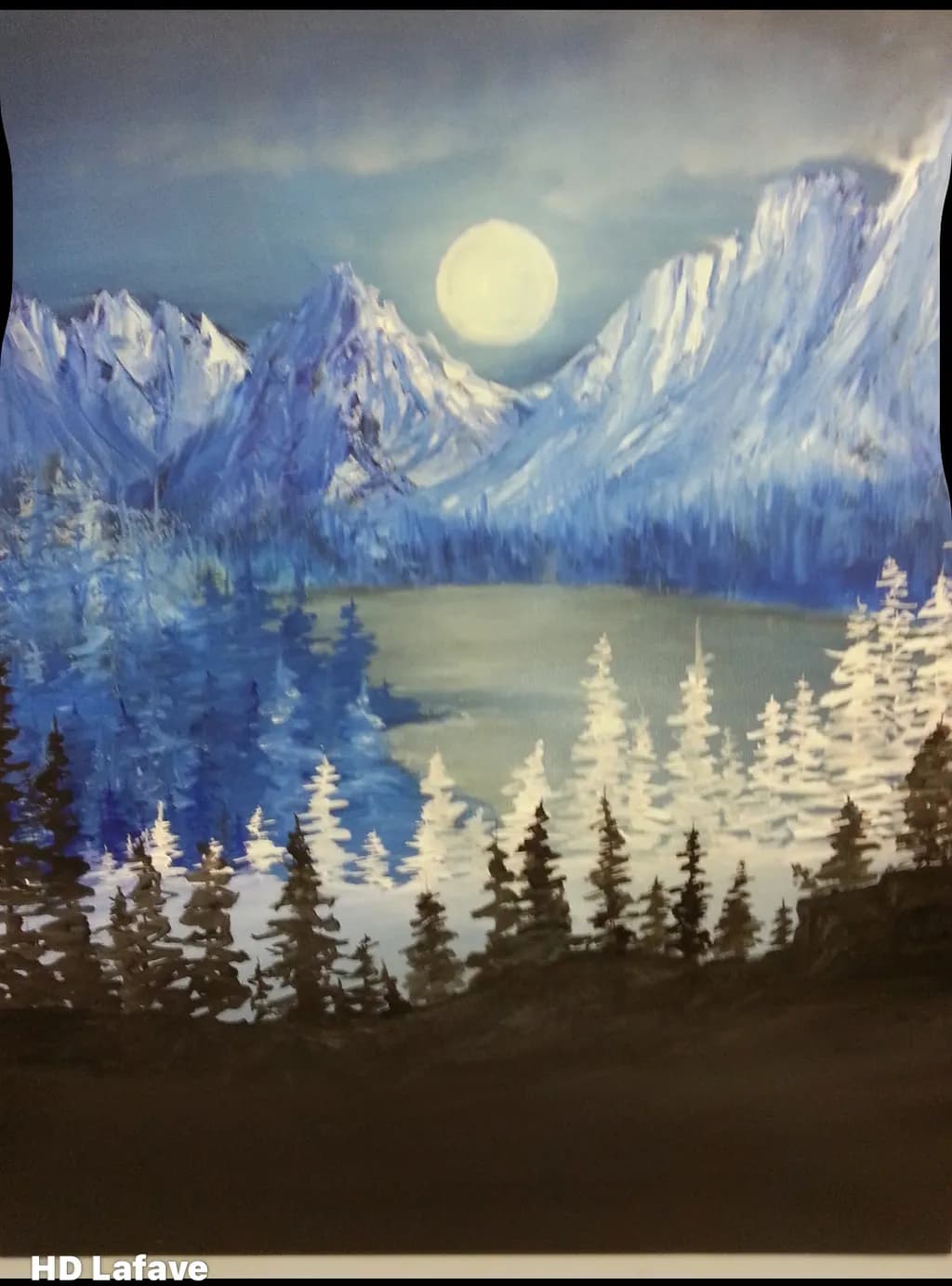 Mountain Moonlit Lake