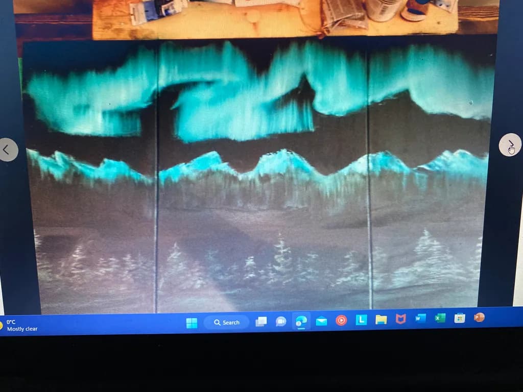 Northern Lights Over Mountains