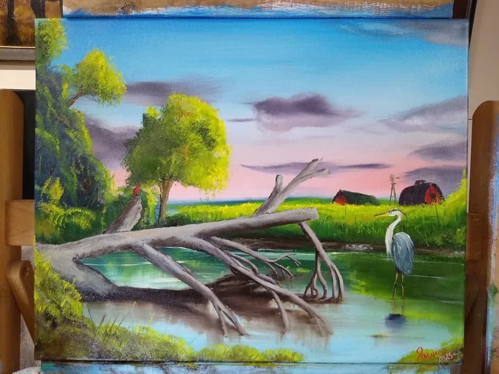 Heron by the Pond