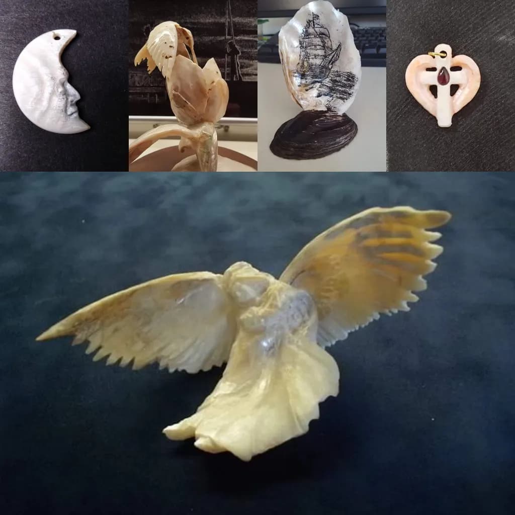 Carved Shell Sculptures