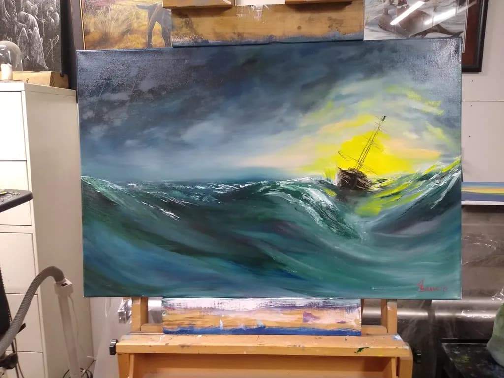 Stormy Ocean Ship