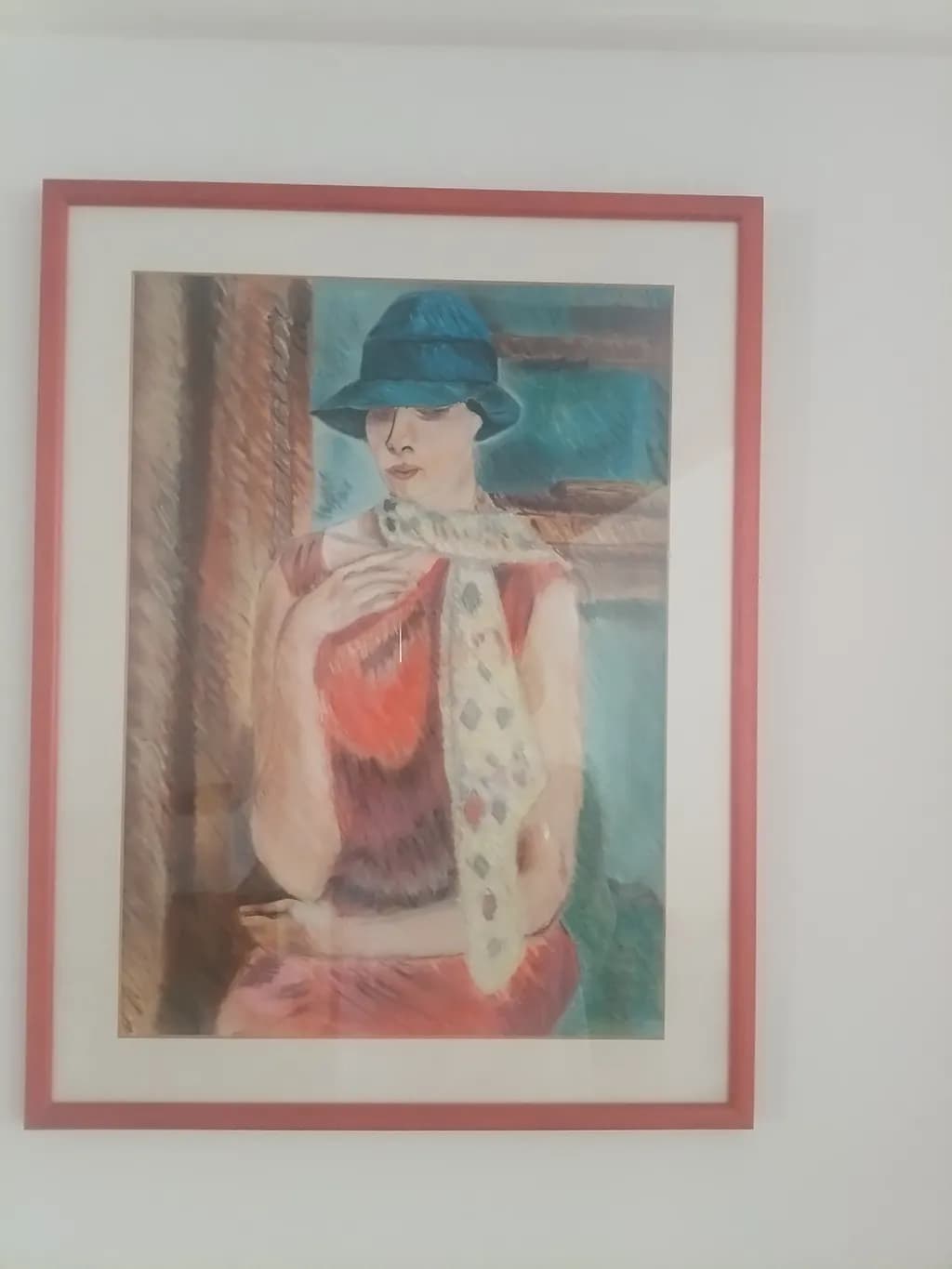 Woman with Hat and Scarf