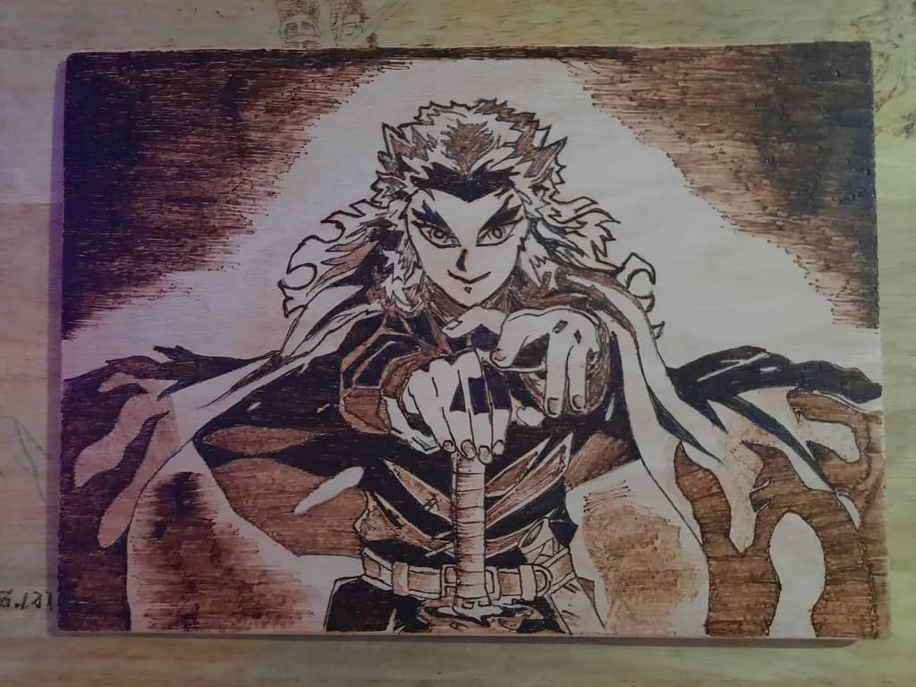 Anime Character Woodburning