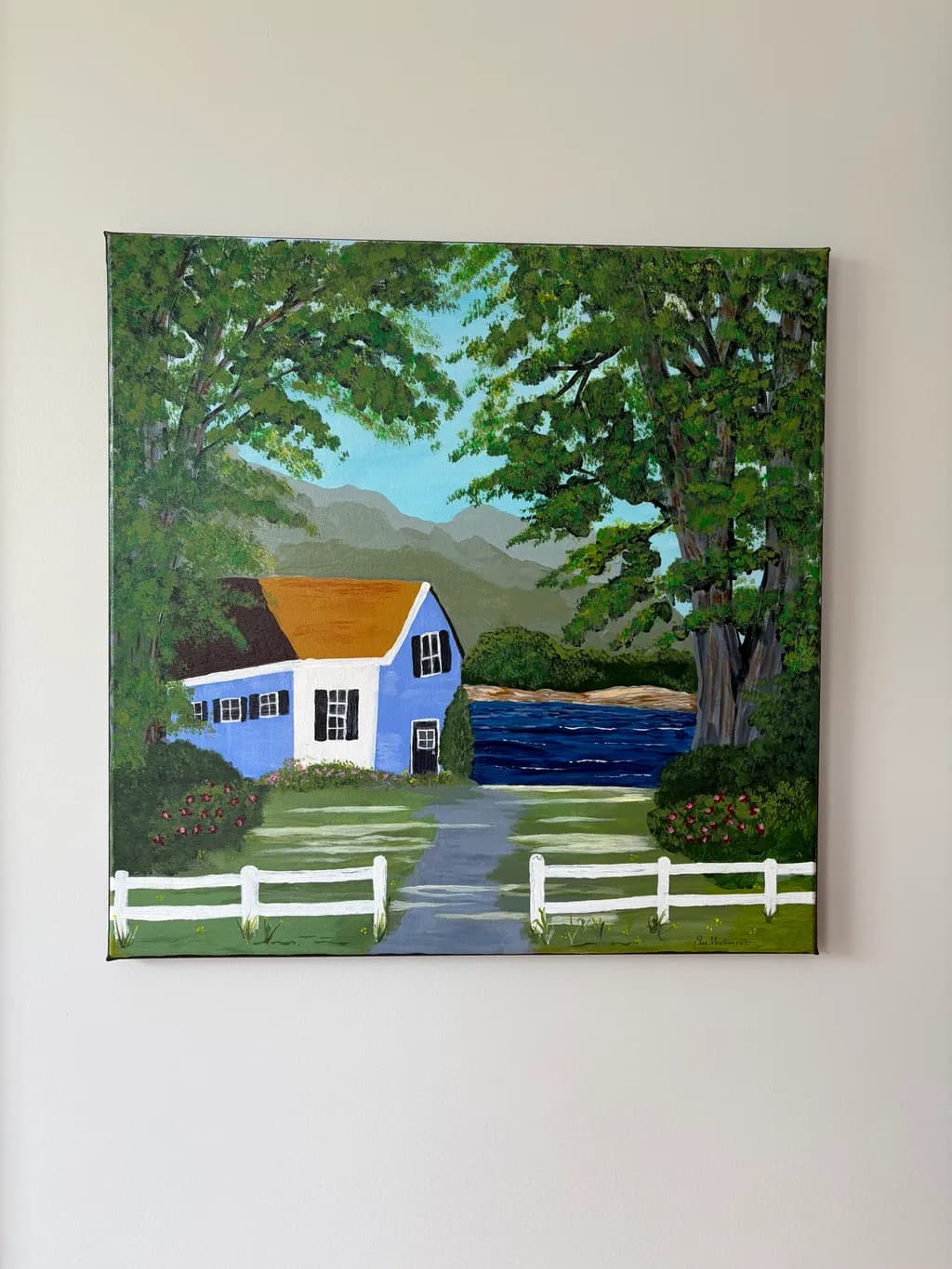 Blue House by the Lake