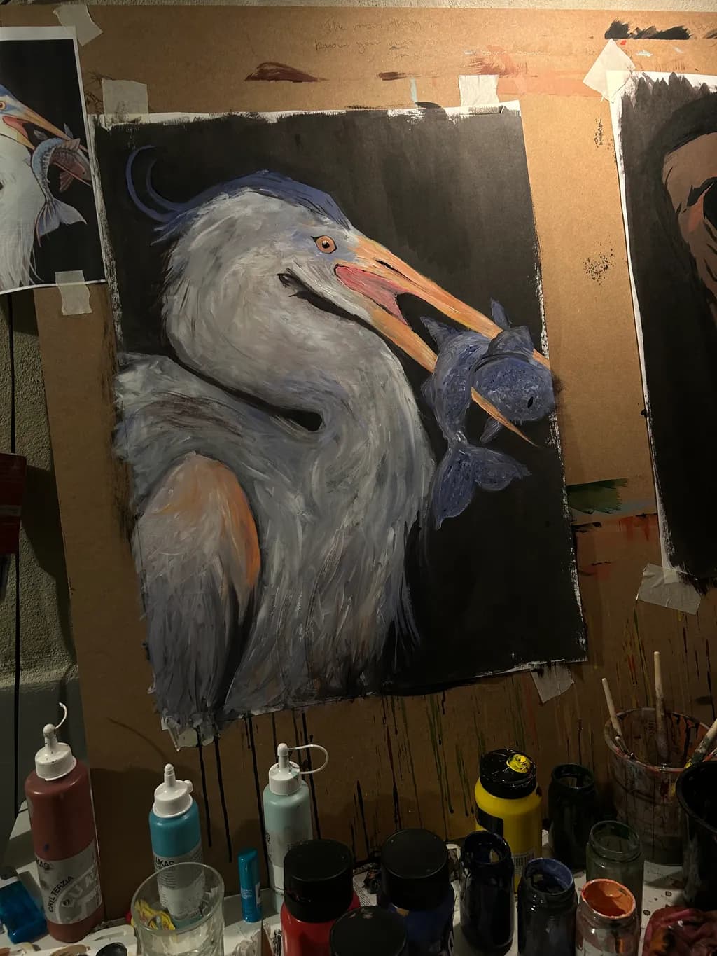 Heron with Fish Catch