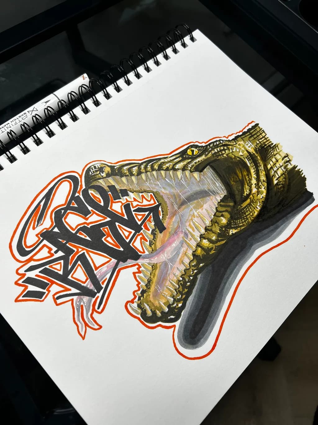 Crocodile Graffiti Bite