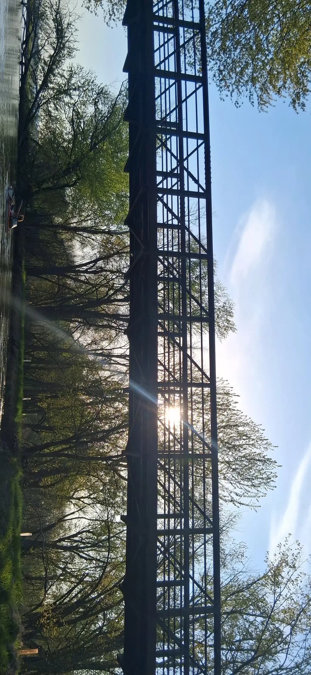 Metal Bridge Over River