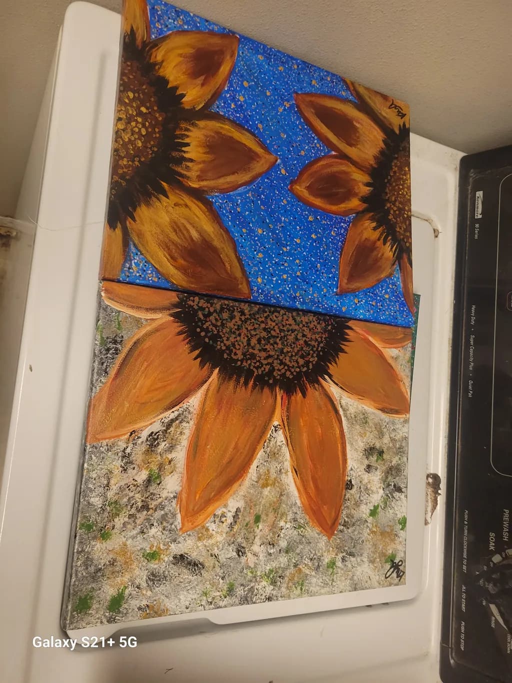 Sunflowers on Blue and Earth