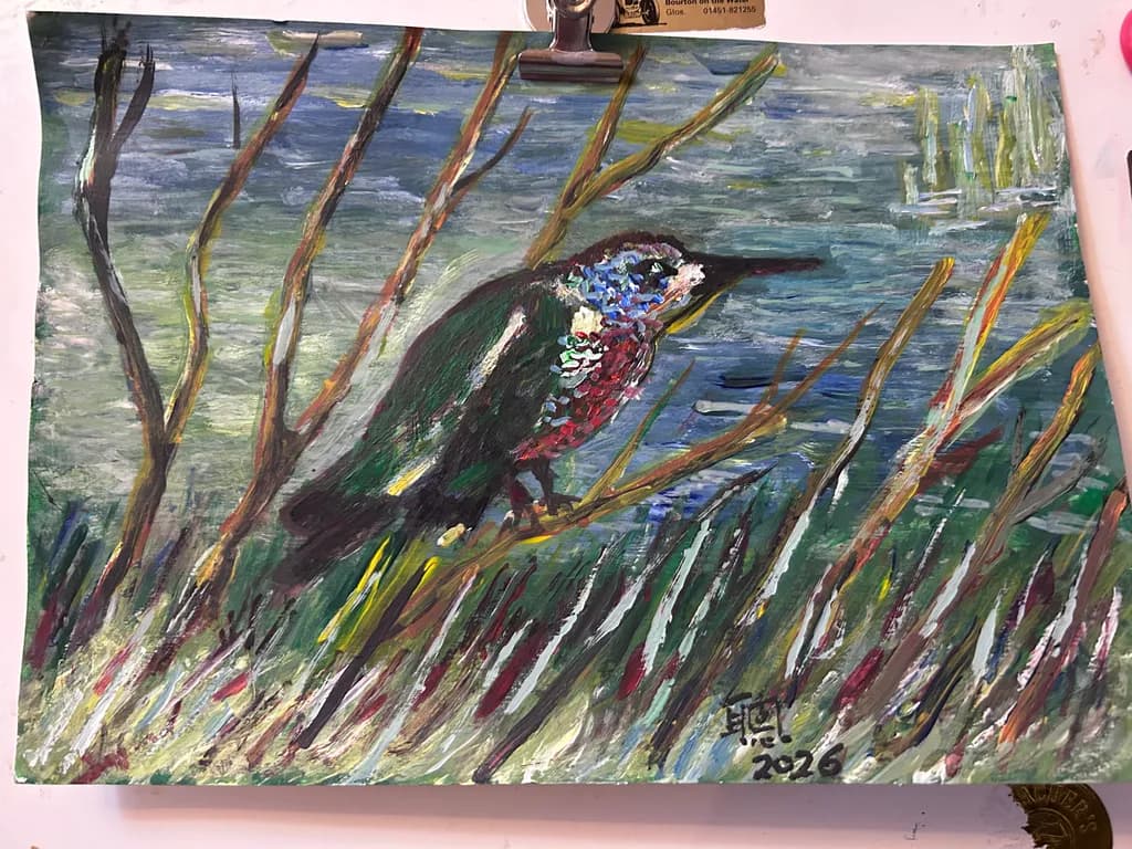 Bird Among Reeds