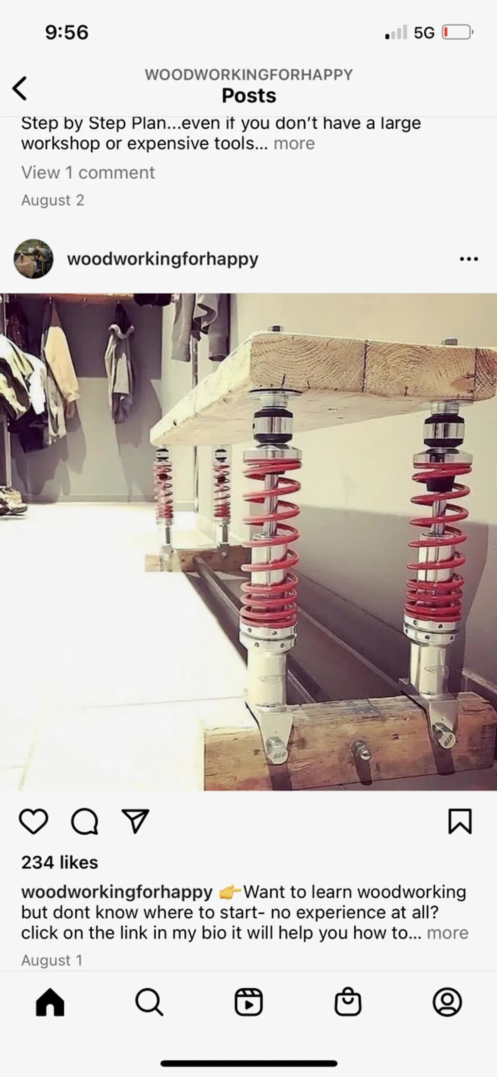 Wooden Table with Springs