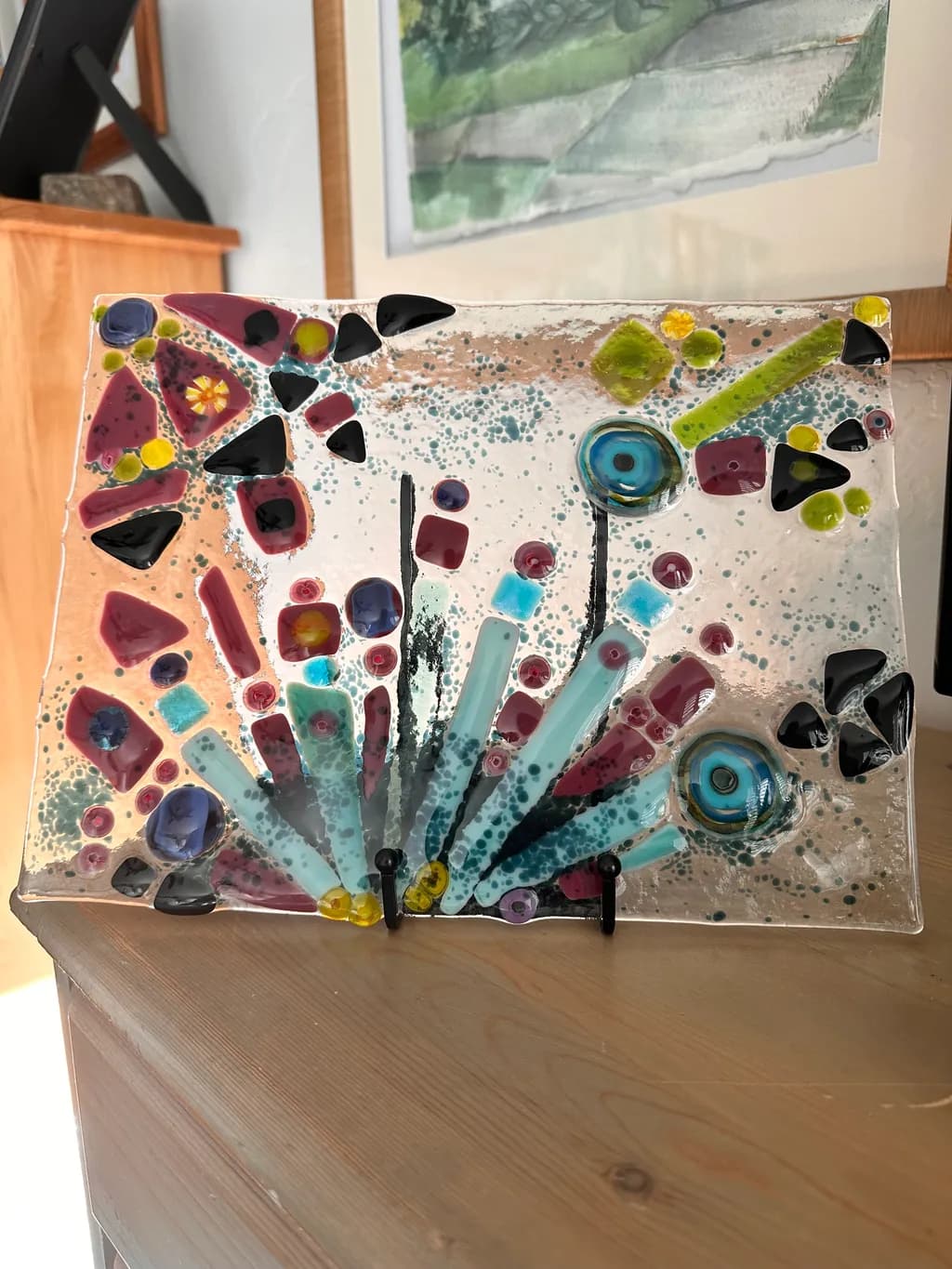 Abstract Fusion Glass Plate