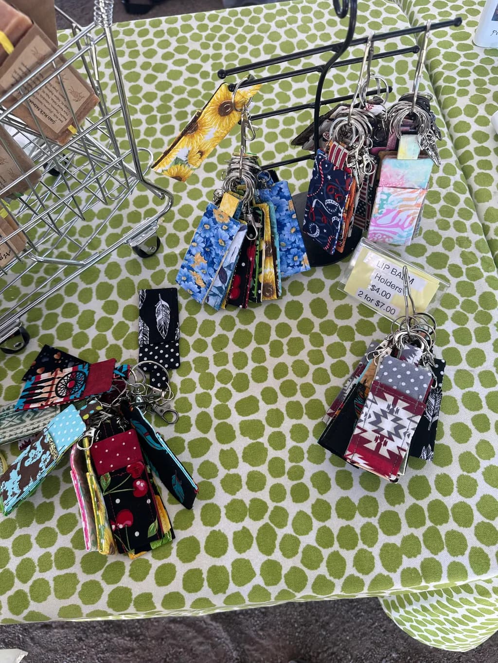 Patterned Fabric Keychains