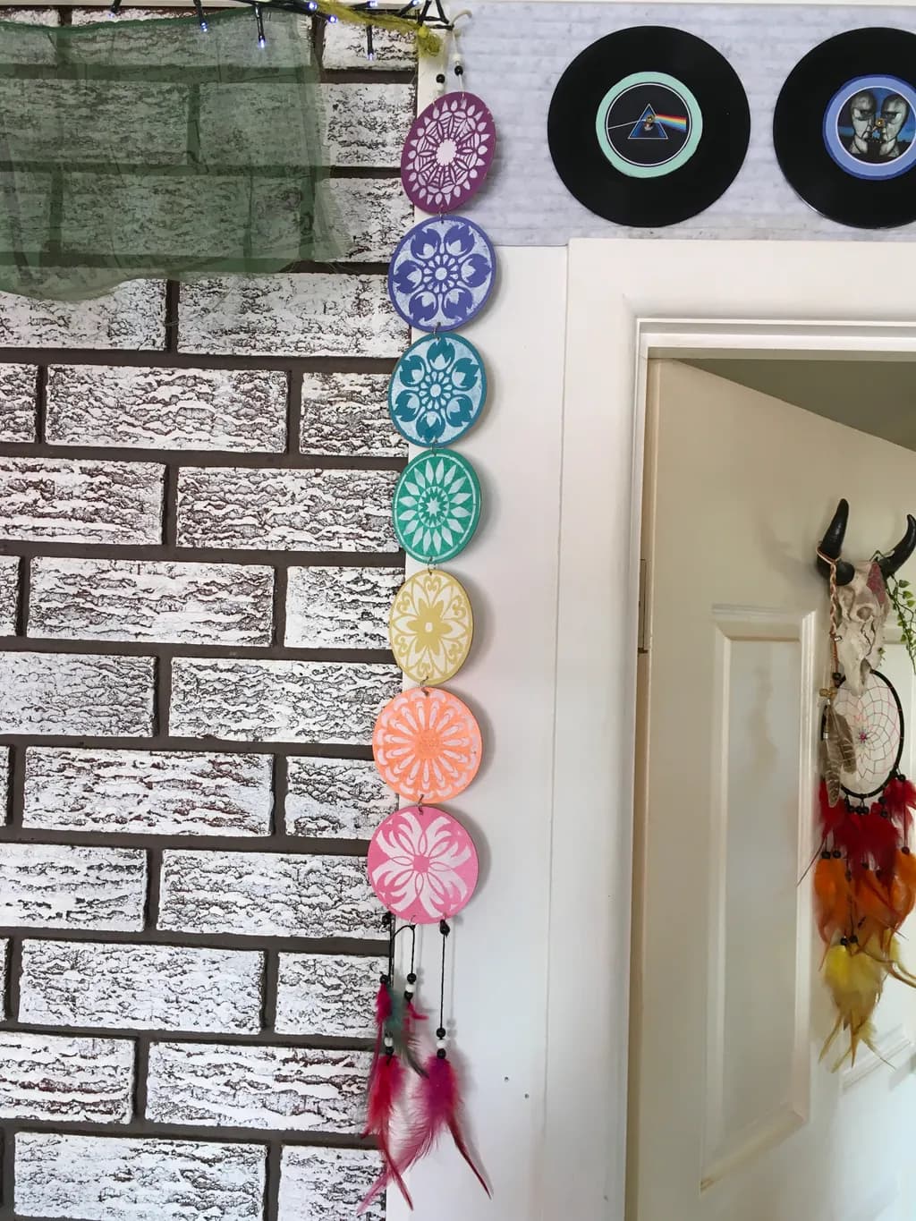 Mandala Garland with Feathers
