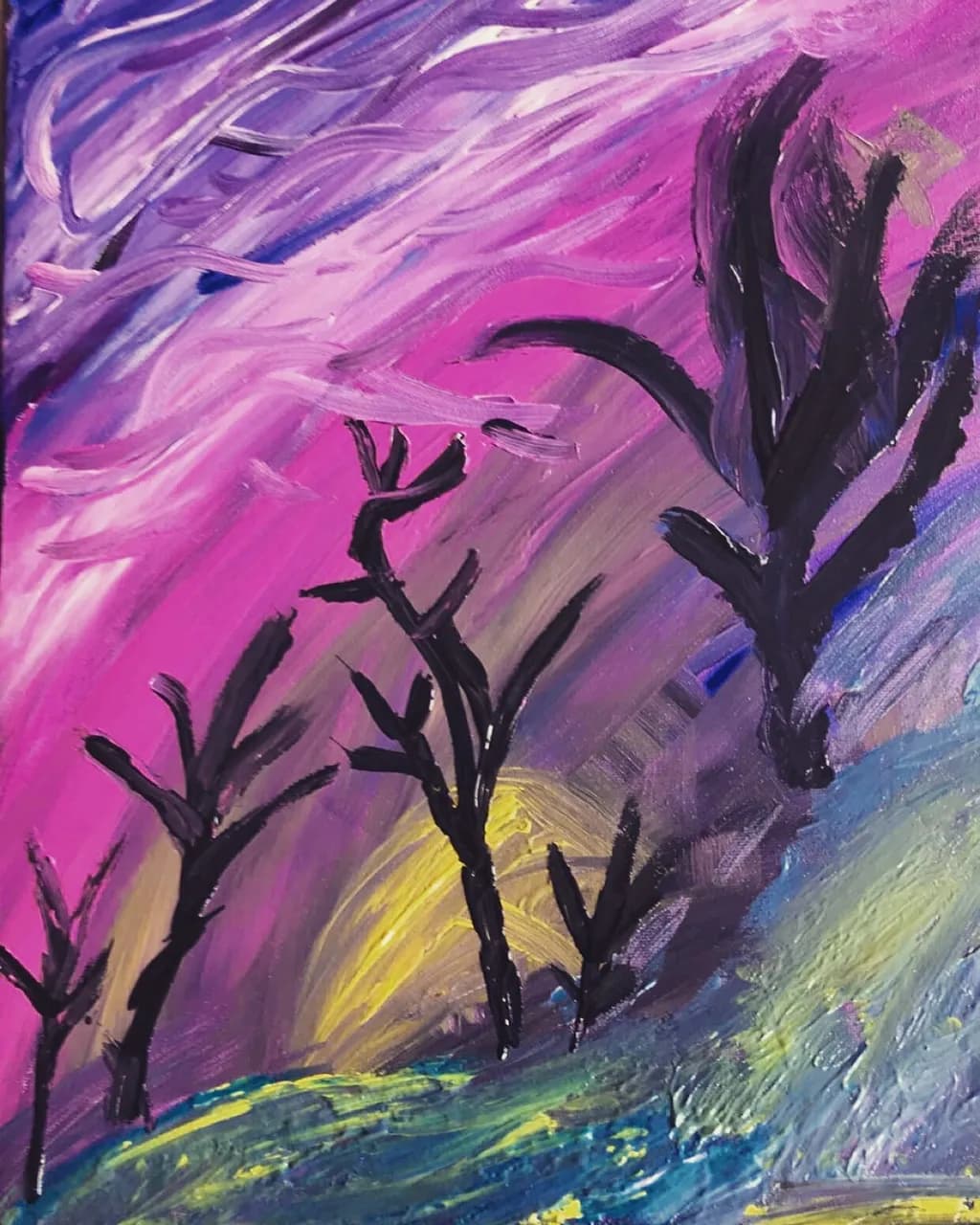 Purple Sky with Trees