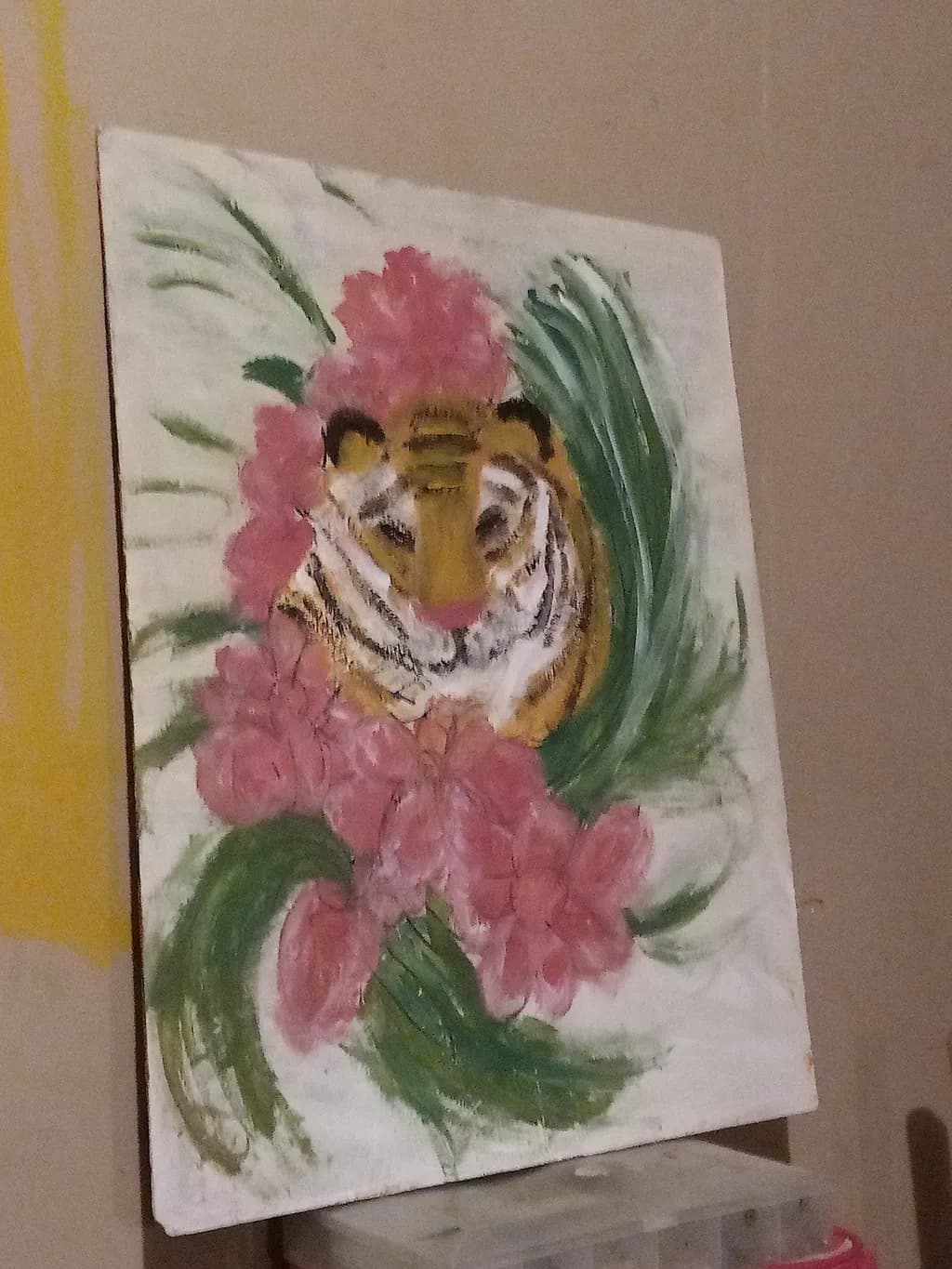 Tiger and Flowers Canvas