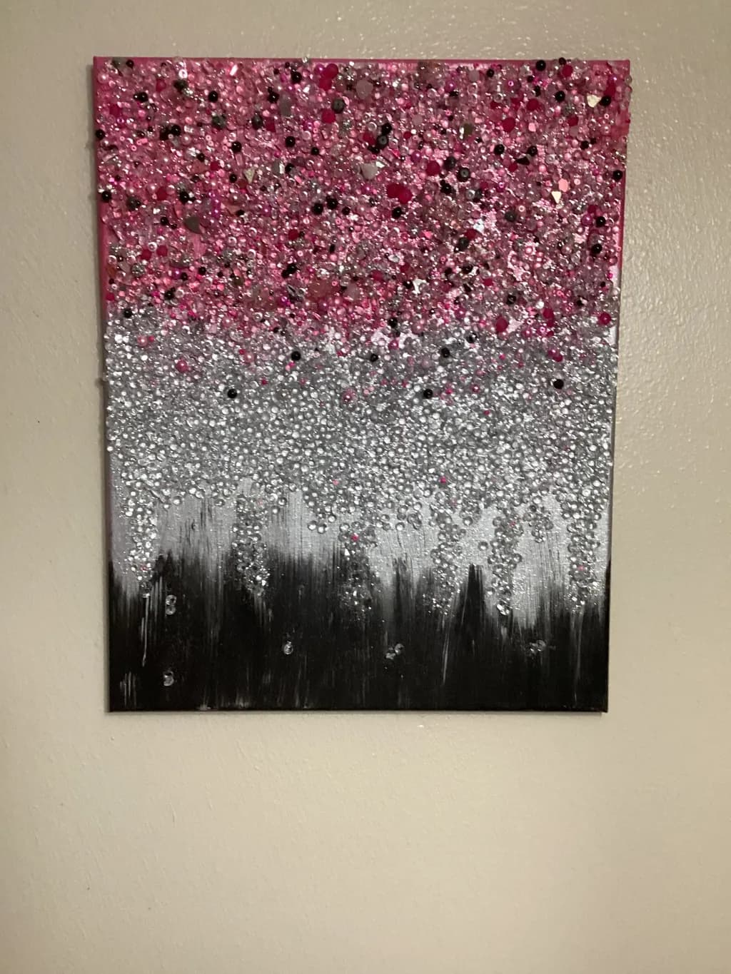 Pink Silver Texture Canvas