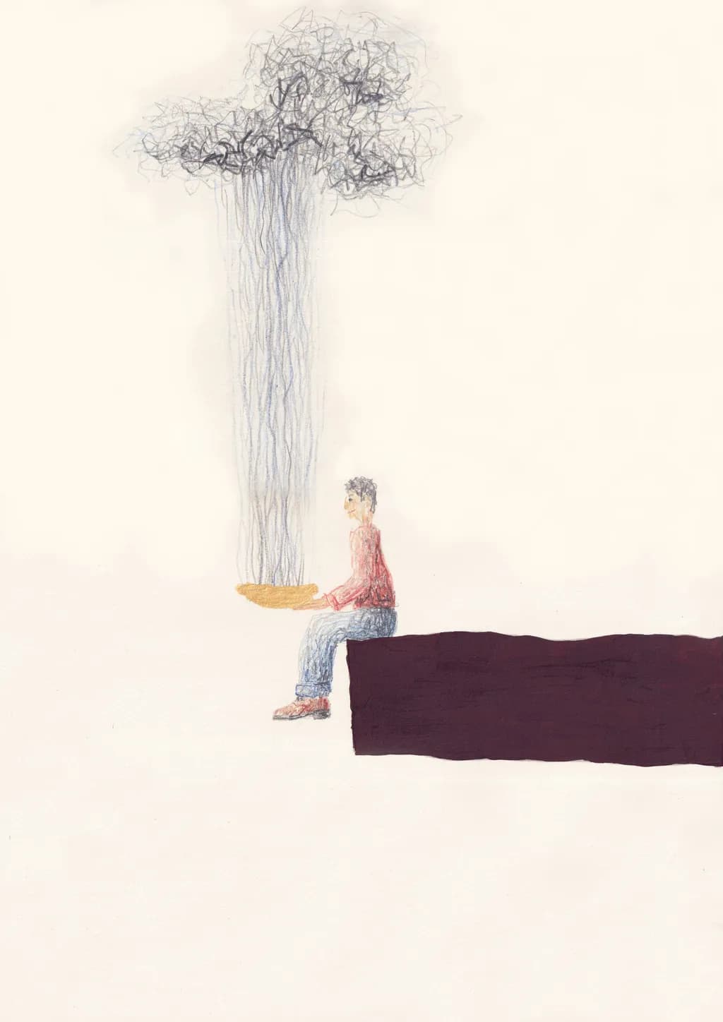 Person with Floating Tree
