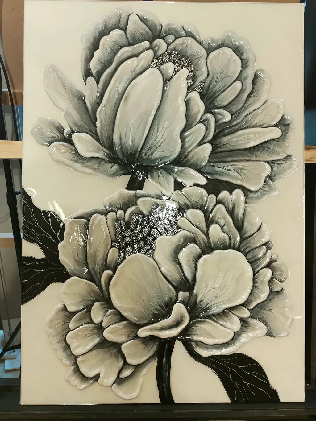 Floral Ceramic Relief