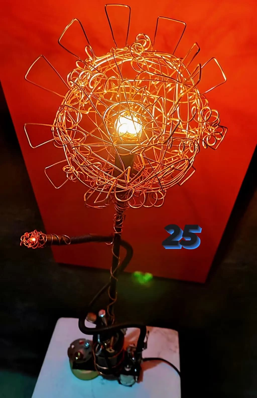 Copper Wire Flower Lamp