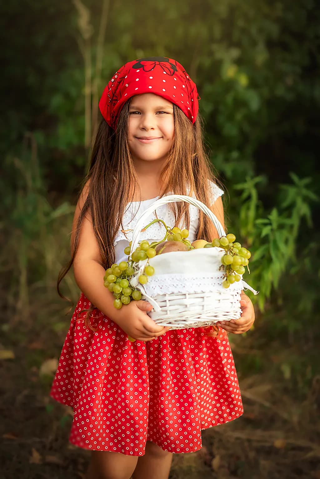 Girl with Grape Basket