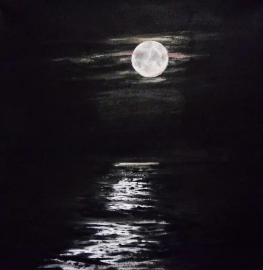 Moonlit Water Reflection