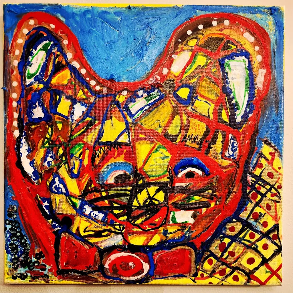 Colorful Abstract Cat Face