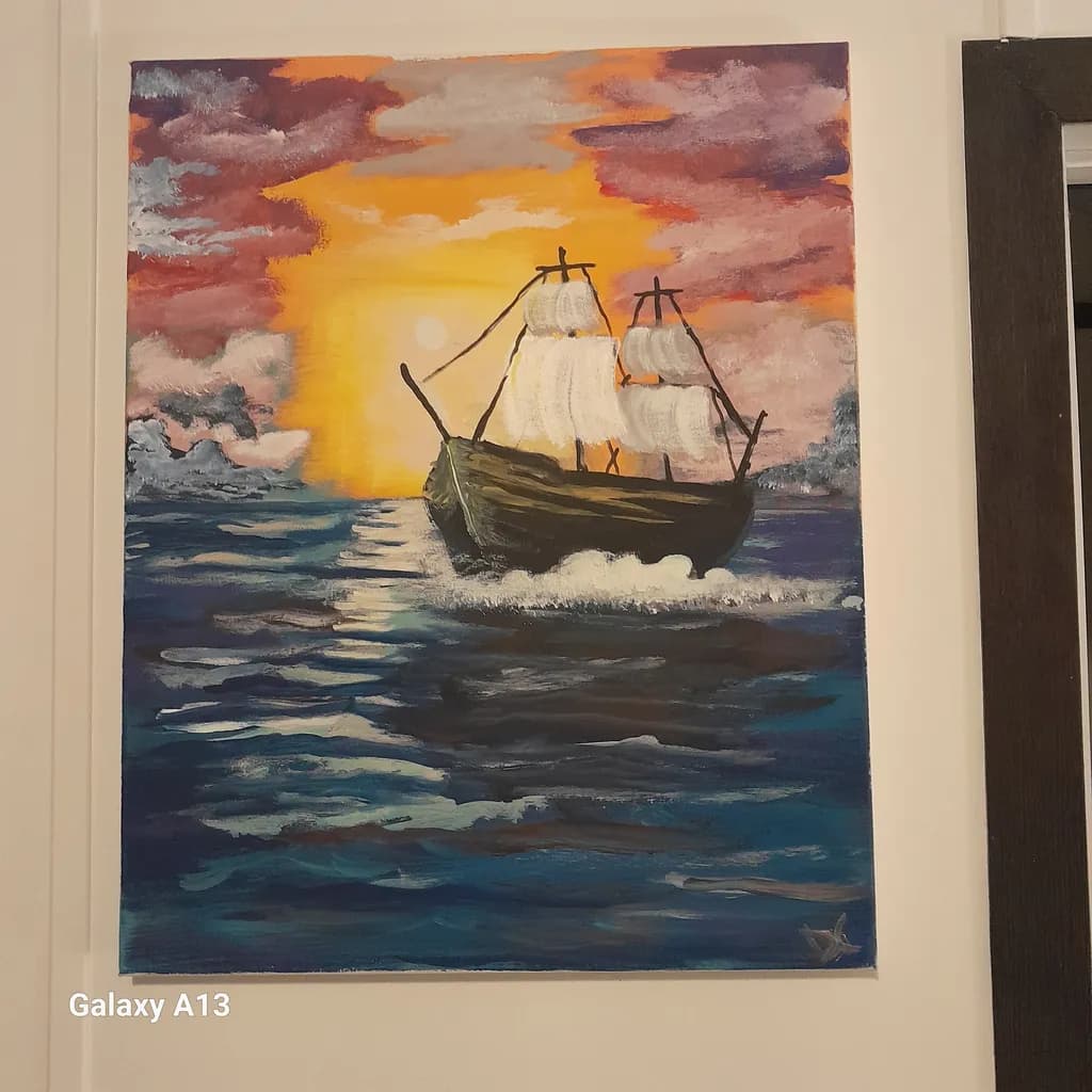 Sunset Sailing Ship