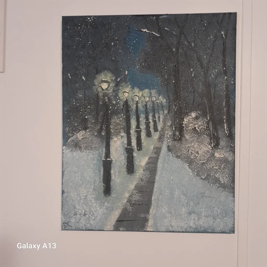 Snowy Lamp Path