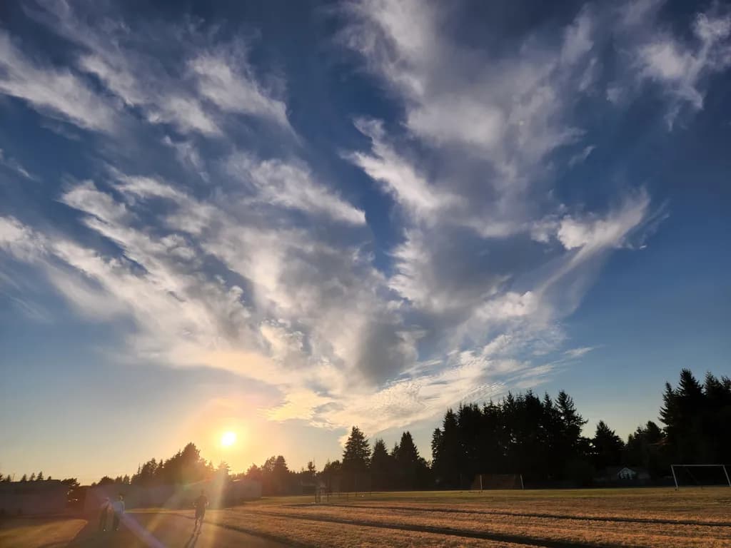Sunset Field Sky