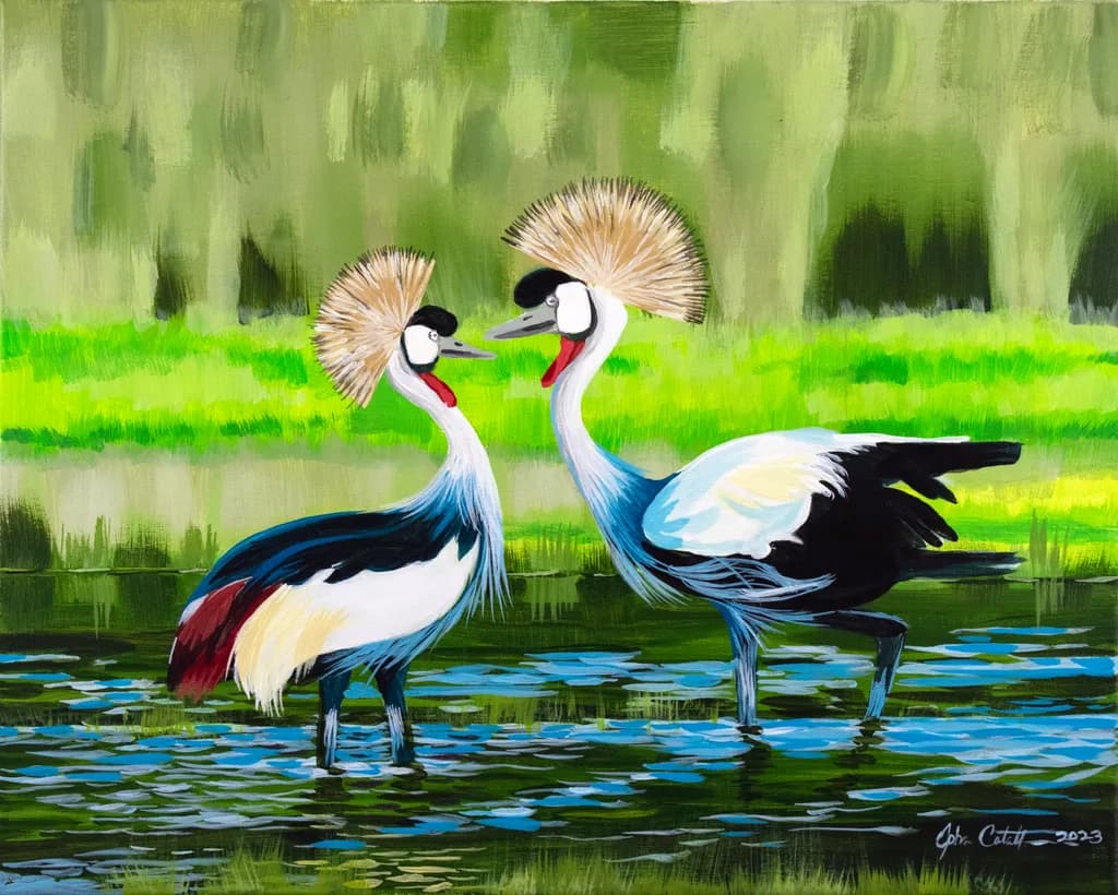 Grey-Crowned Cranes