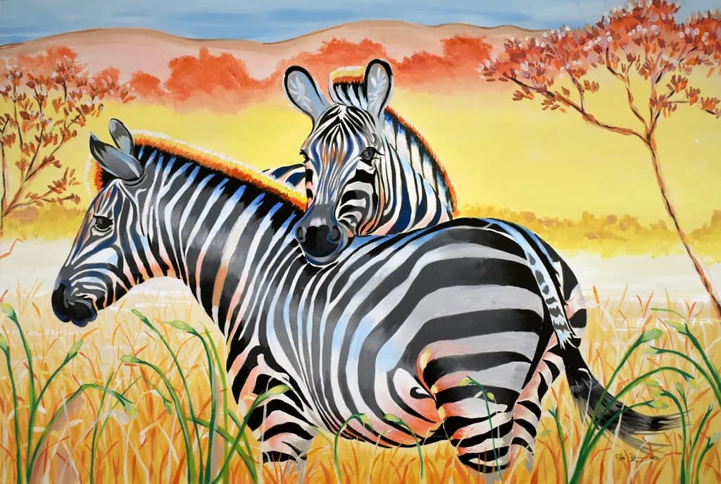 Zebra Pair at Sunset