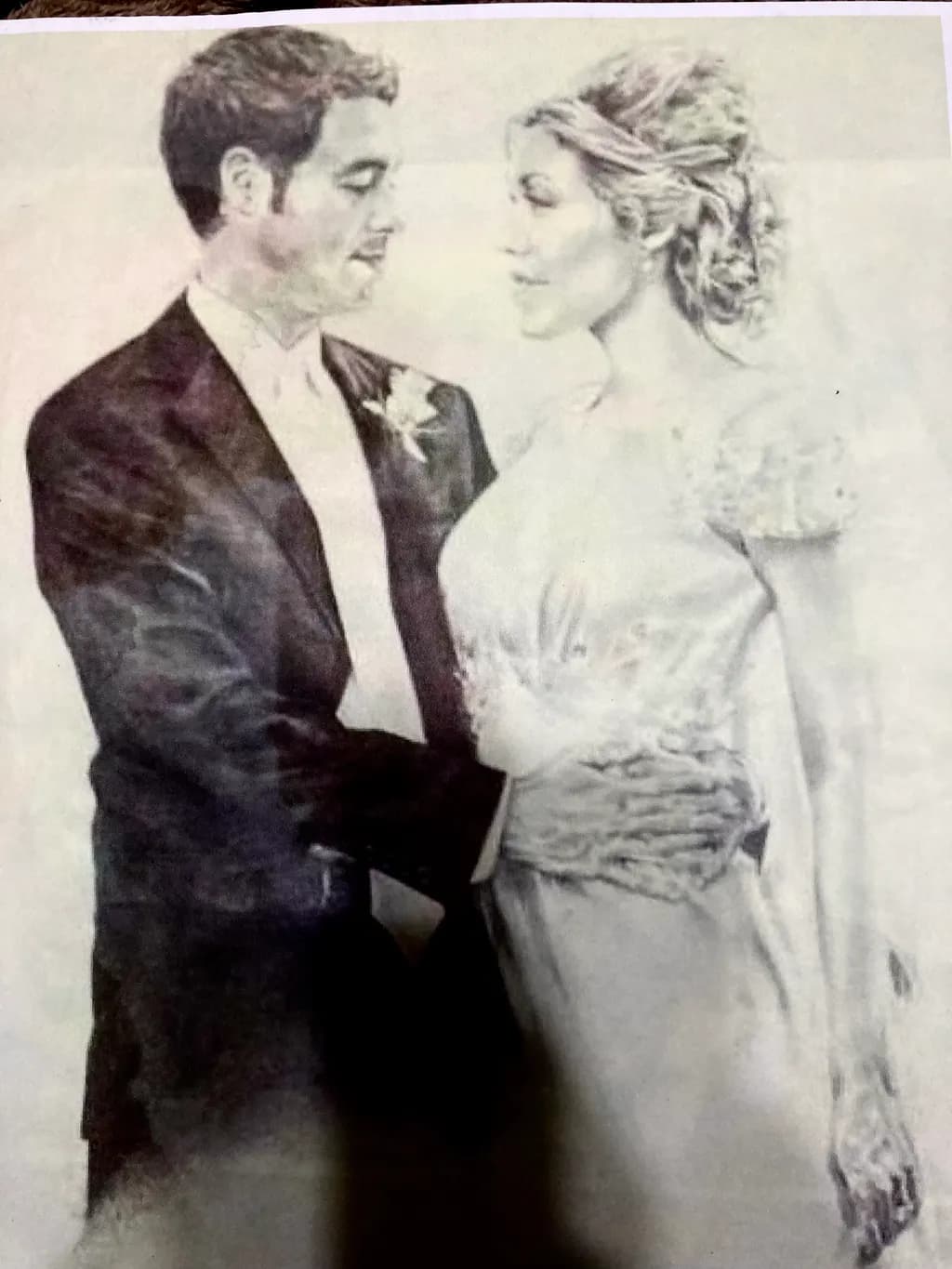 Bride and Groom Embrace