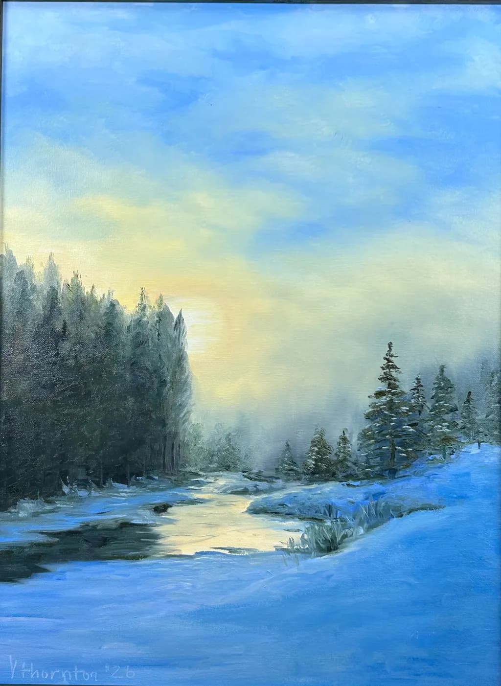 Winter River Forest