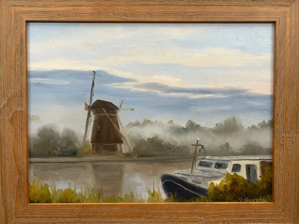 Mist Over Windmill and Boat