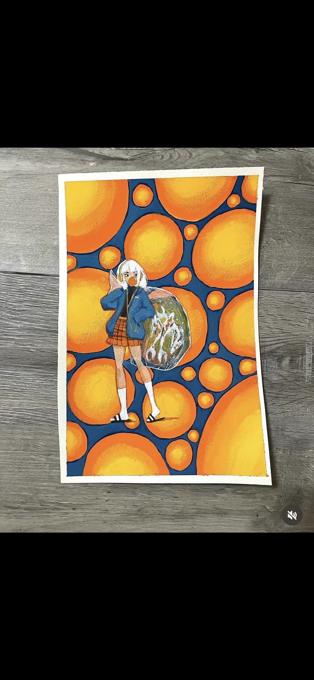 Orange Circles and Girl