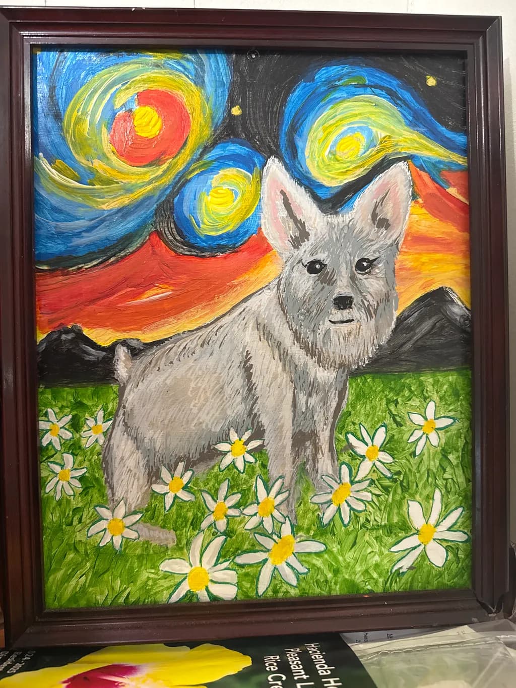 Dog in Daisy Field