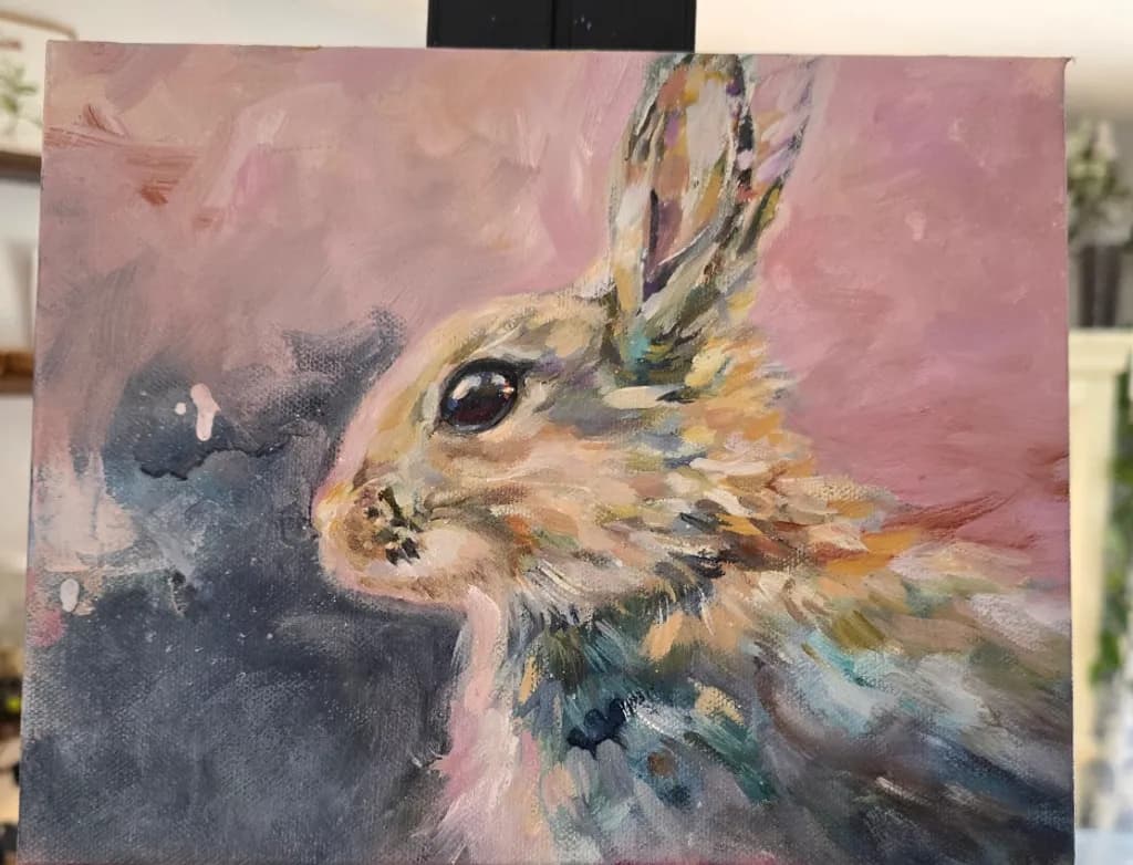 Colorful Rabbit Portrait