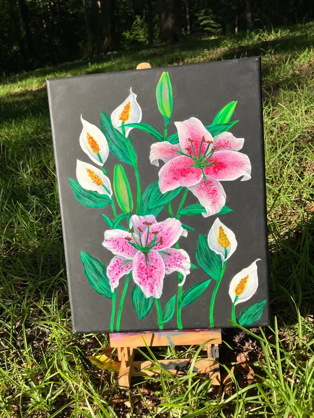 Pink Lilies and Calla Flowers