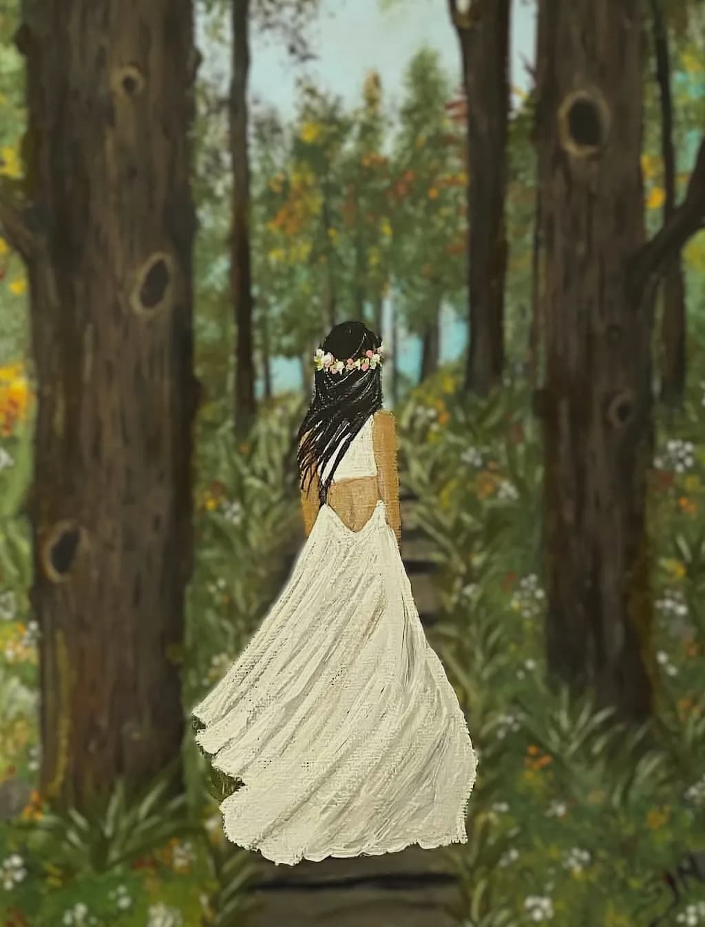 Woman in Forest Path