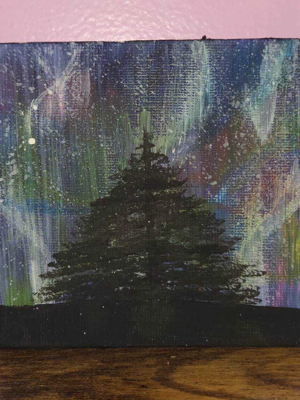 Northern Lights Tree Silhouette